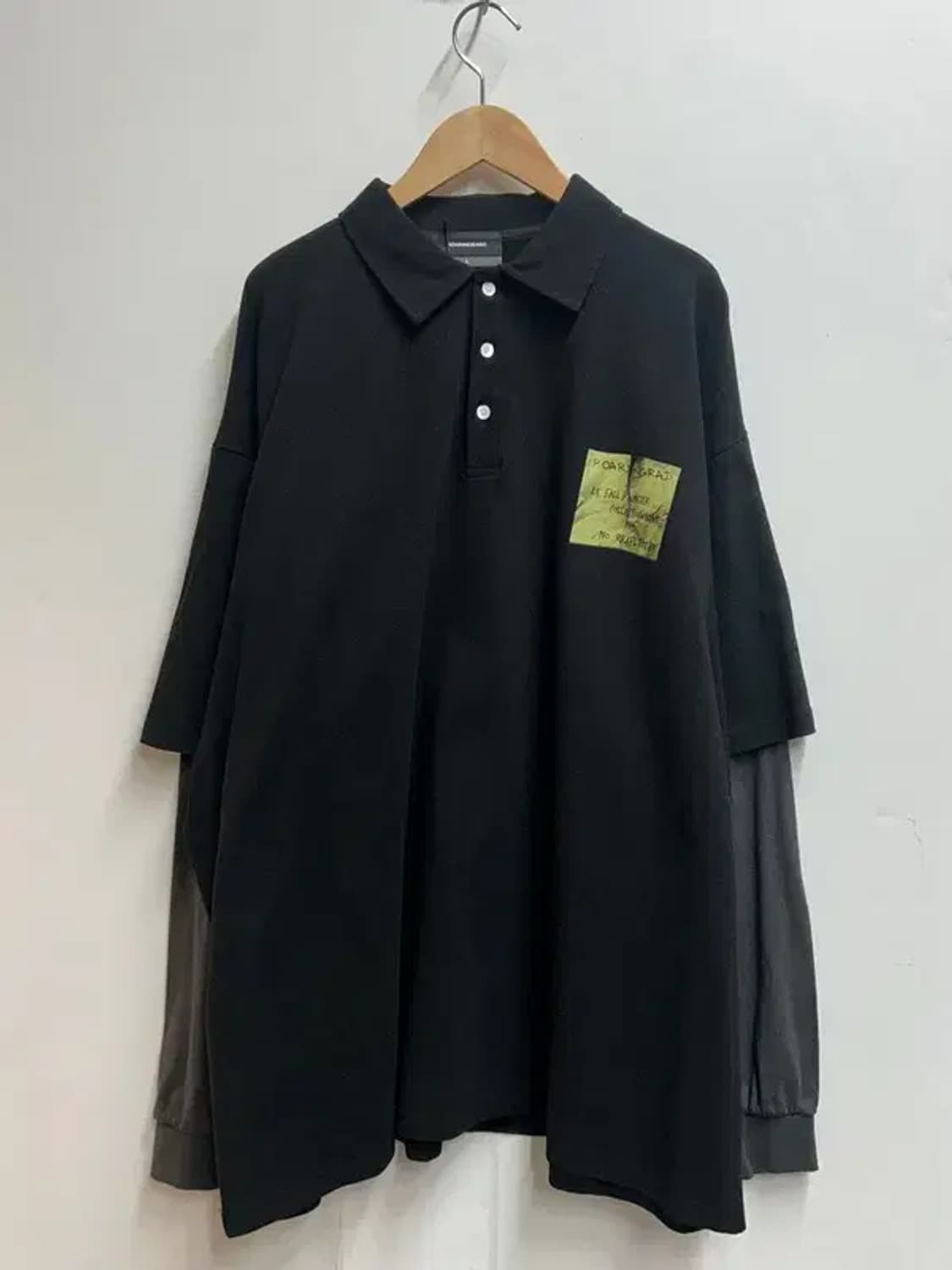 라지 새상품 로어링라드 레이어드 피케이 롱 슬리브 블랙 상품이미지2