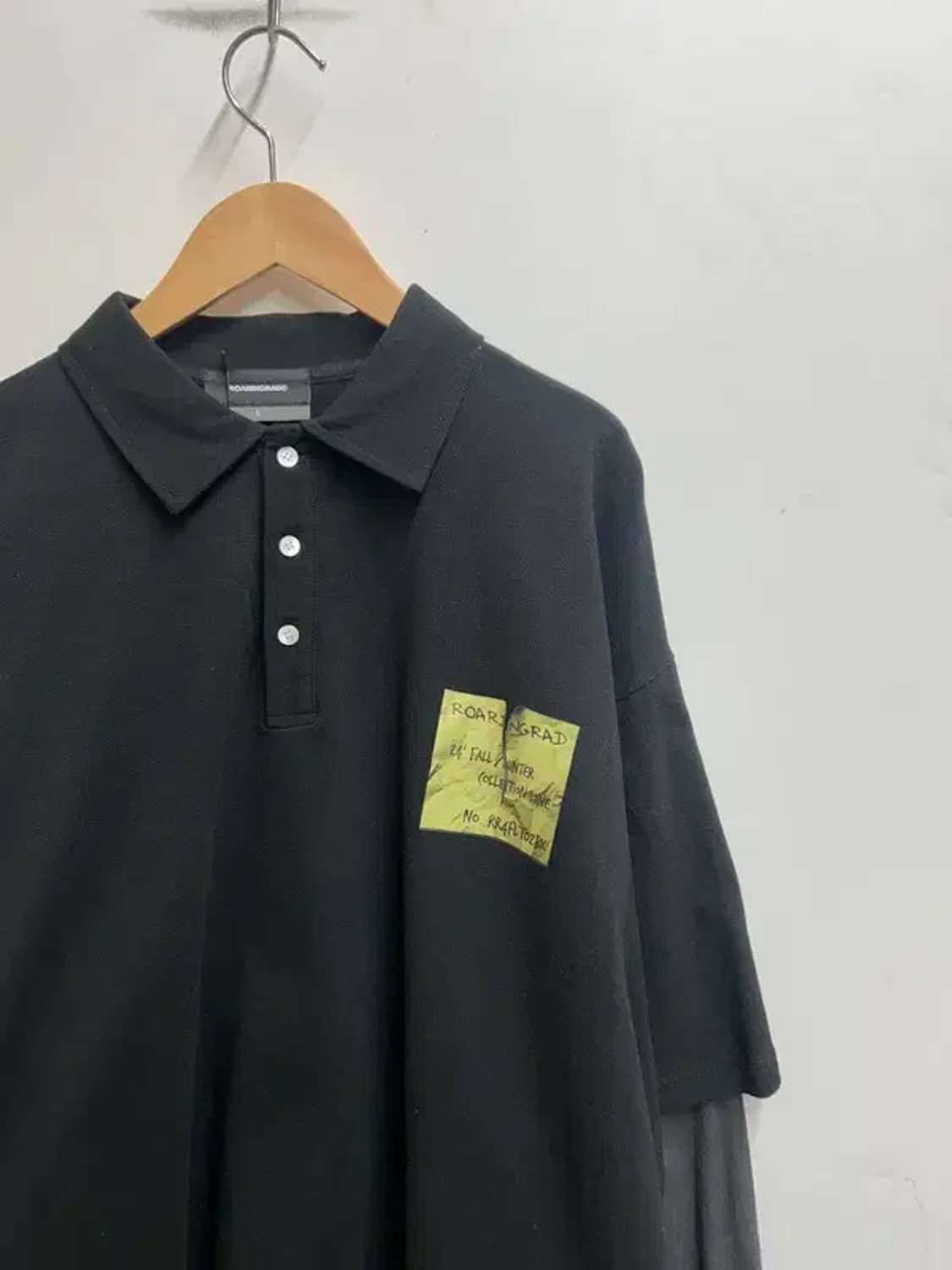 라지 새상품 로어링라드 레이어드 피케이 롱 슬리브 블랙 상품이미지4