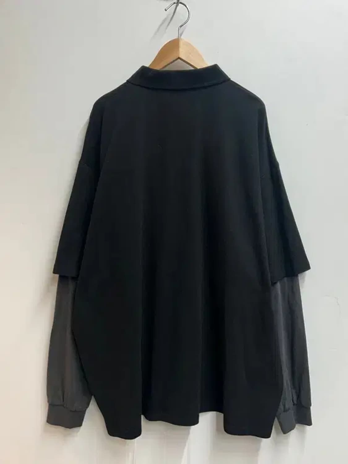 라지 새상품 로어링라드 레이어드 피케이 롱 슬리브 블랙 상품이미지8