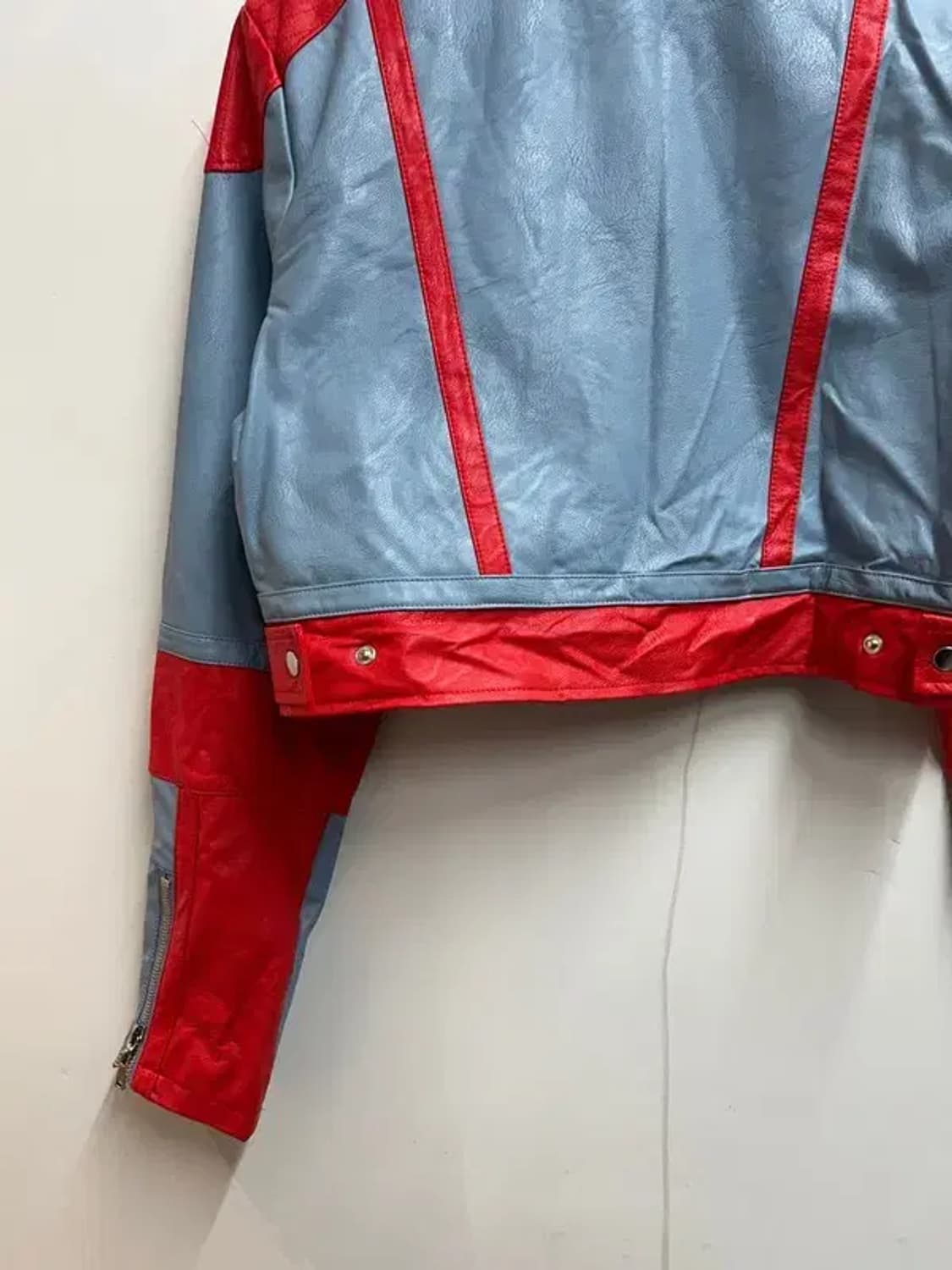 스몰 새상품 비아비아 비건 크롭 모토 재킷 클리어 스카이 상품이미지9