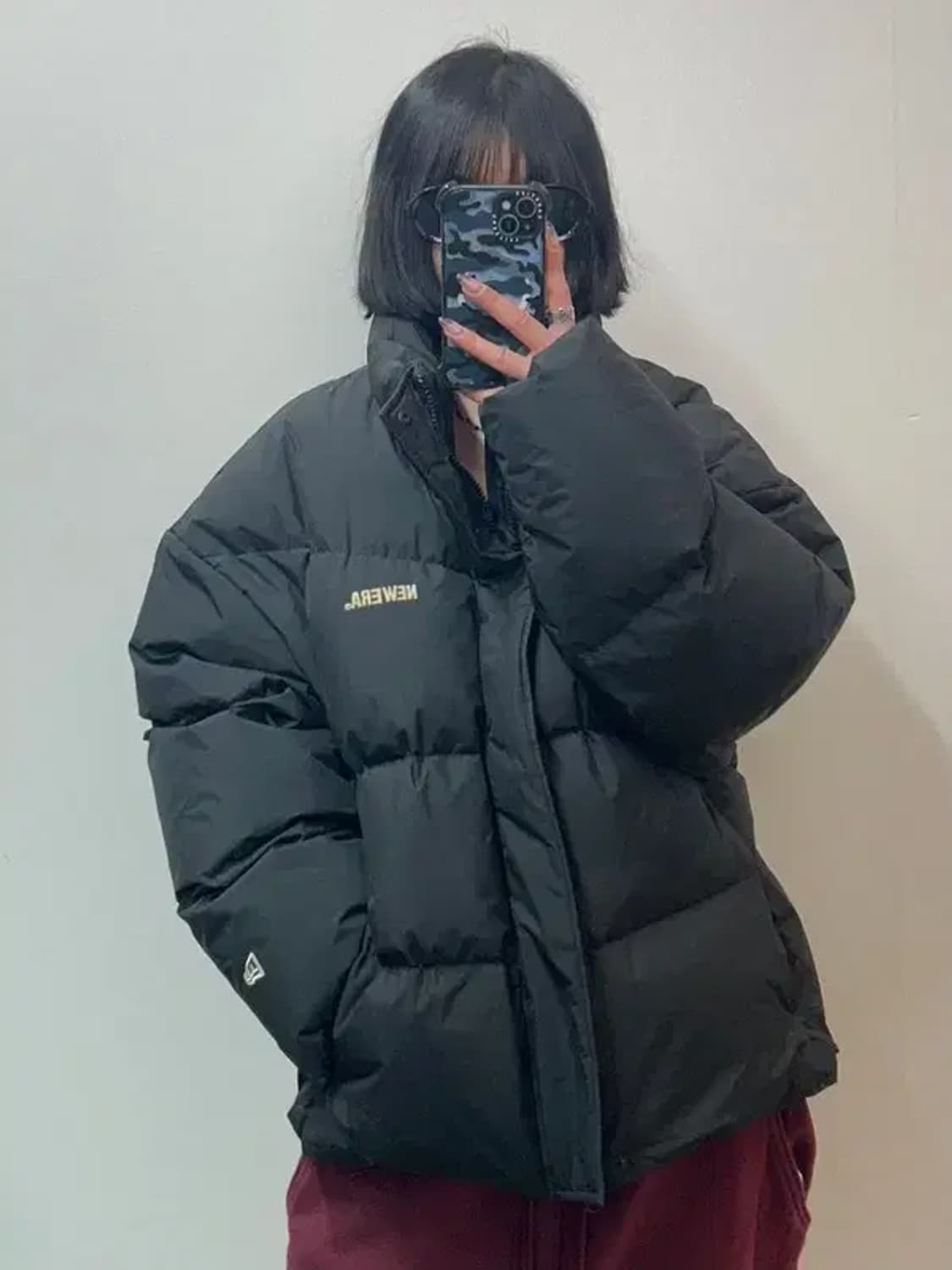 110 2XL 빅사이즈 뉴에라 블랙 구스 다운 패딩 상품이미지1