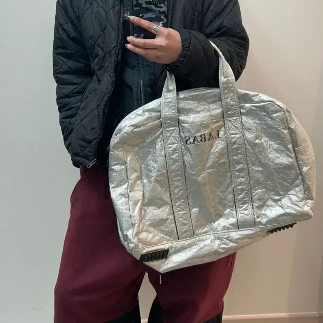 OS LABAS 실버 토트백 상품이미지1