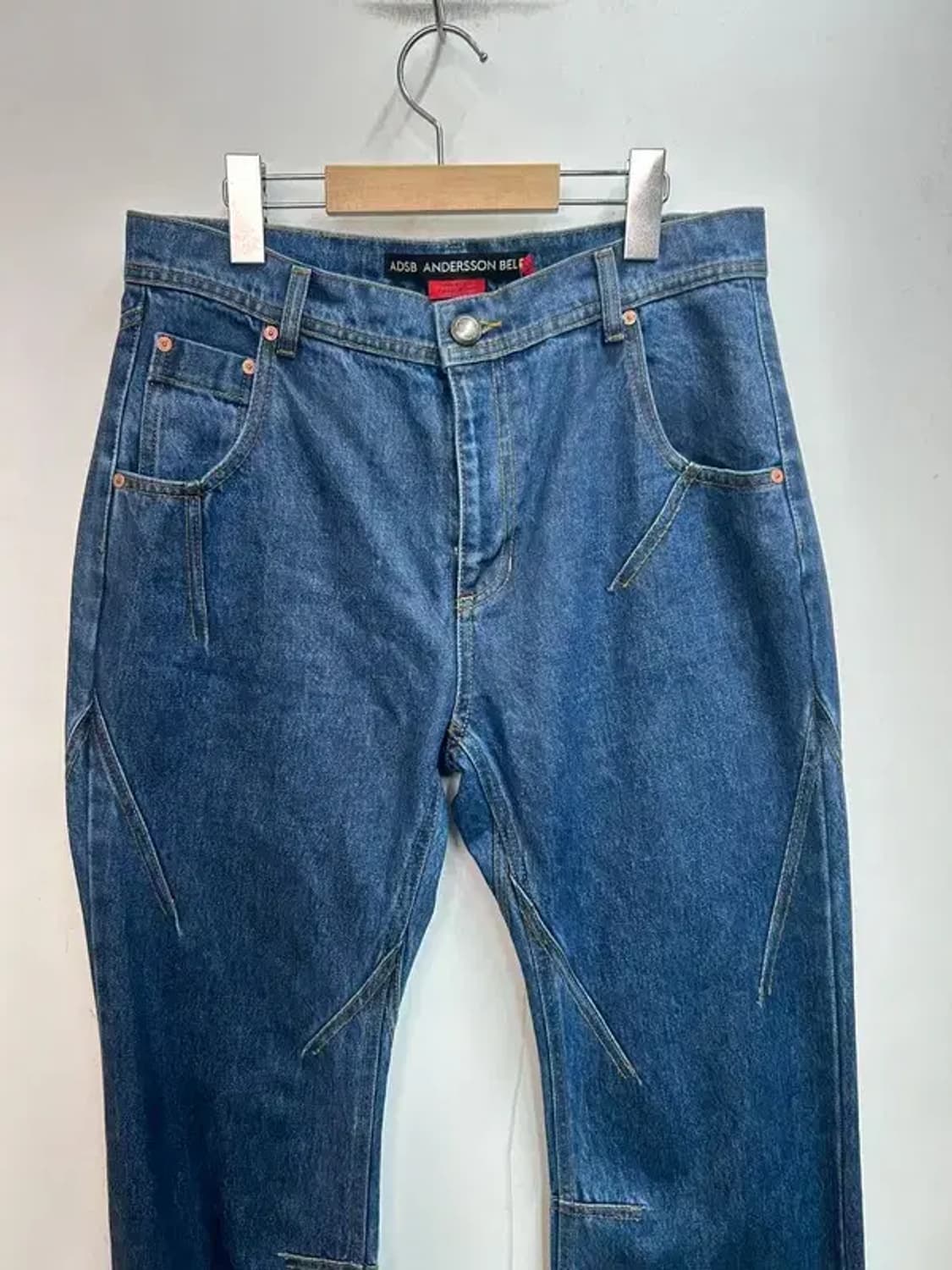 28 새상품 앤더슨벨 트리포 코팅 플레어 진 데님 팬츠 상품이미지4