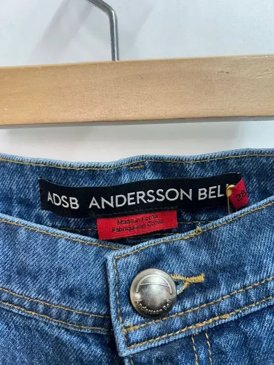 28 새상품 앤더슨벨 트리포 코팅 플레어 진 데님 팬츠 상품이미지5