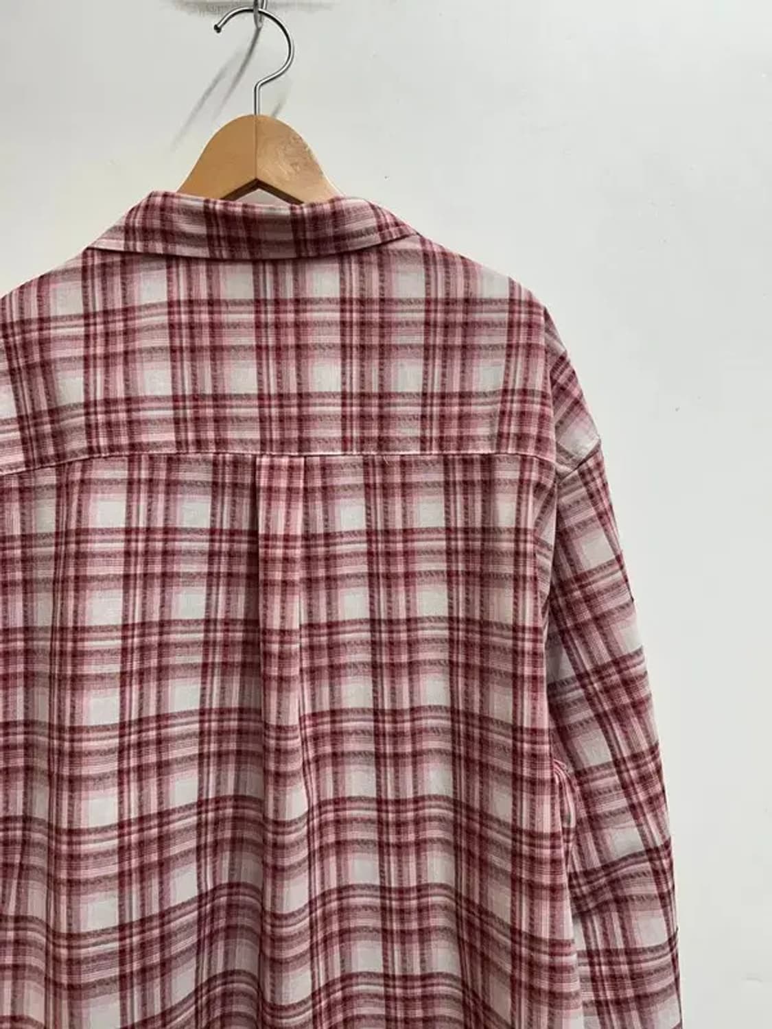 XL 무드인사이드 피치 밀크 체크 셔츠 레드 상품이미지10