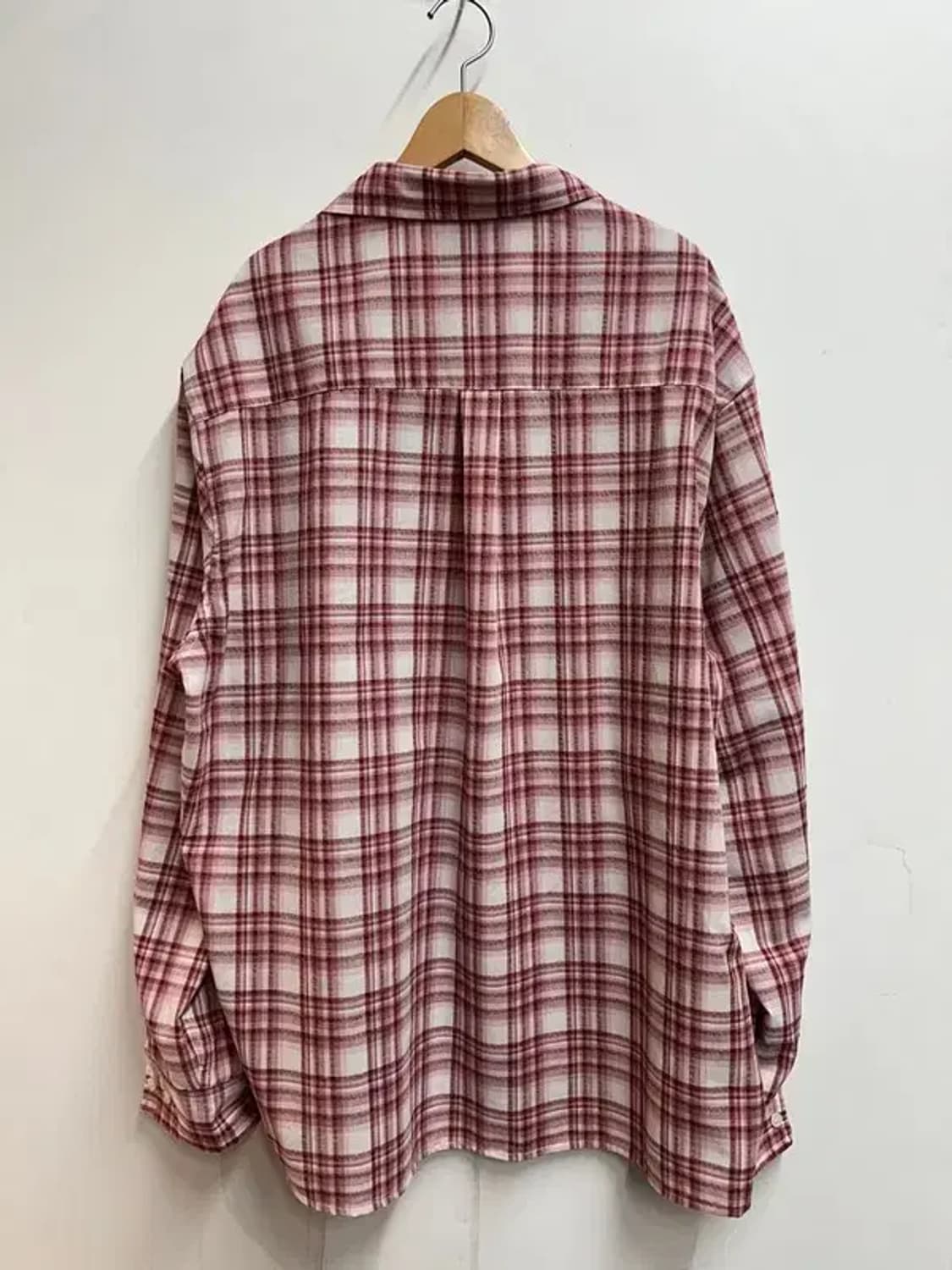 XL 무드인사이드 피치 밀크 체크 셔츠 레드 상품이미지8