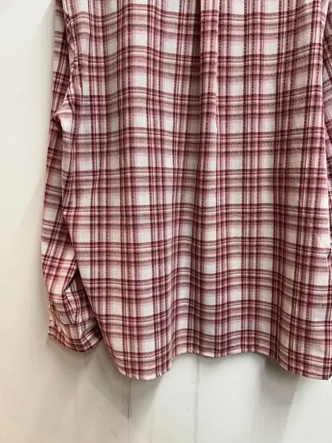 XL 무드인사이드 피치 밀크 체크 셔츠 레드 상품이미지9