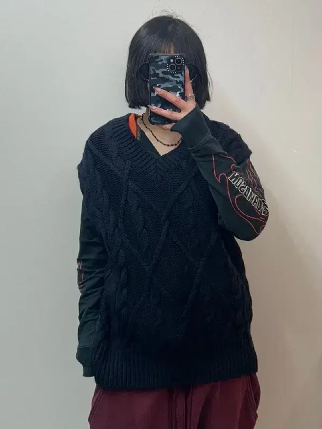 46 새상품 엘무드 너디 케이블 니트 베스트 네이비 상품이미지1