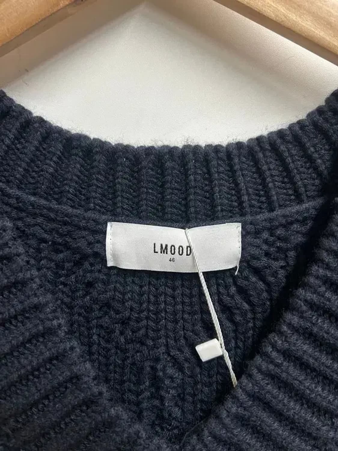 46 새상품 엘무드 너디 케이블 니트 베스트 네이비 상품이미지5
