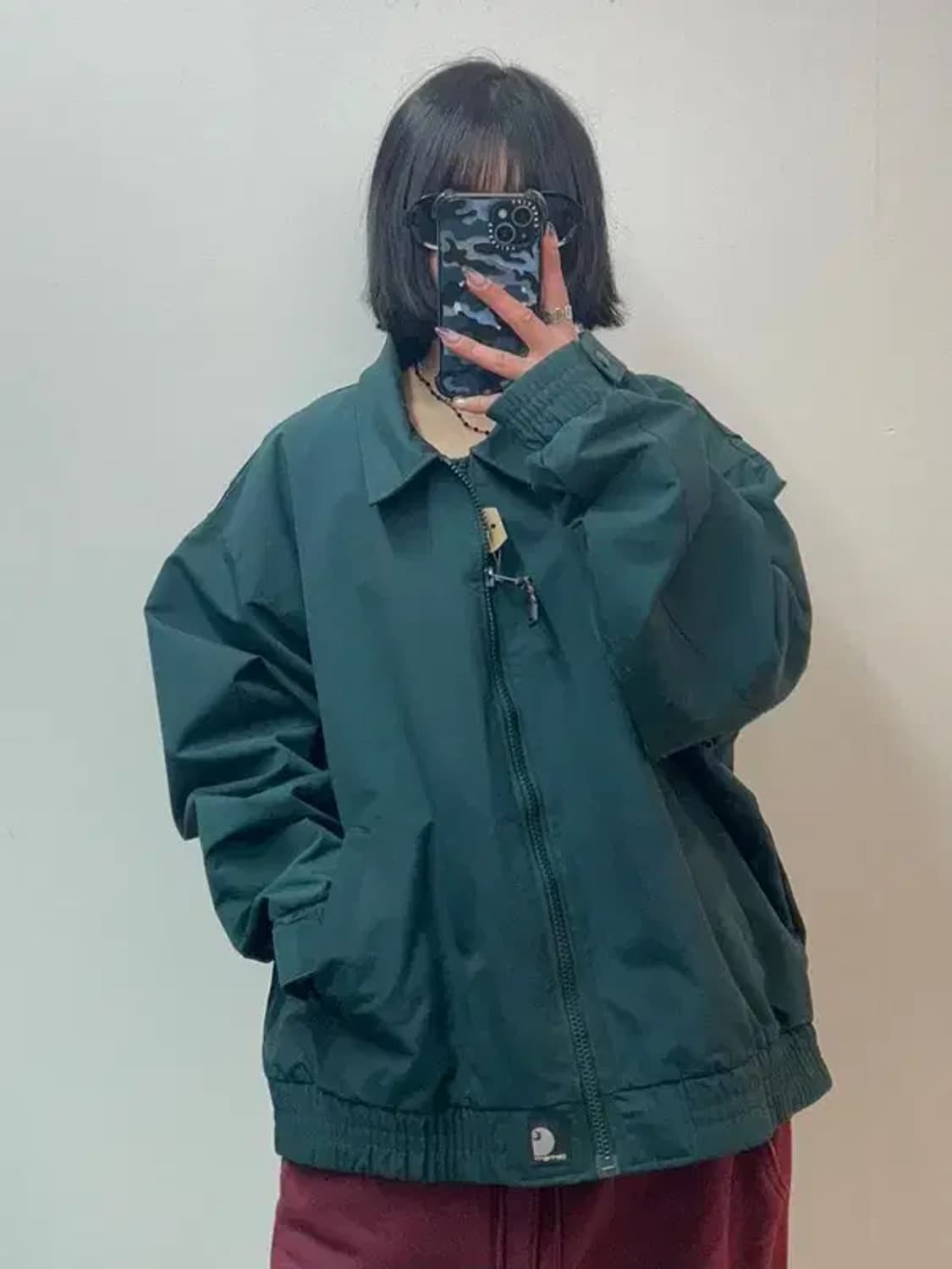 2XL 칼하트 빅사이즈 봄 레귤러 핏 나일론 자켓 다크 그린 상품이미지1