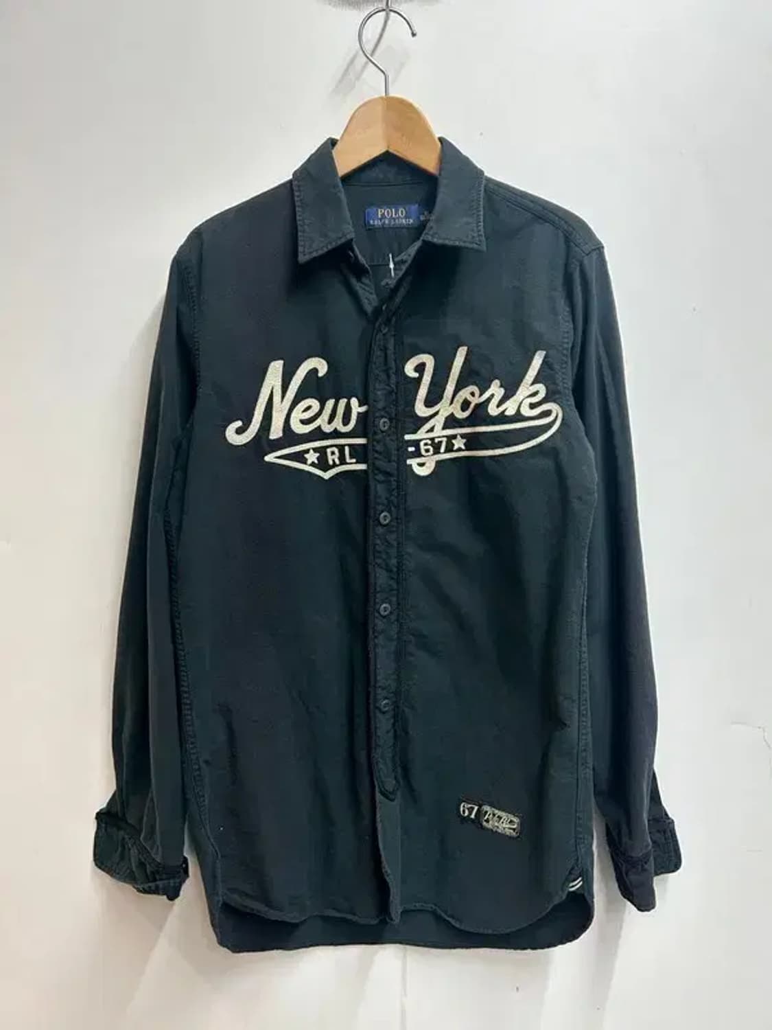 XS 폴로 랄프 로렌 뉴욕 옥스포드 스포츠 셔츠 블랙 상품이미지2