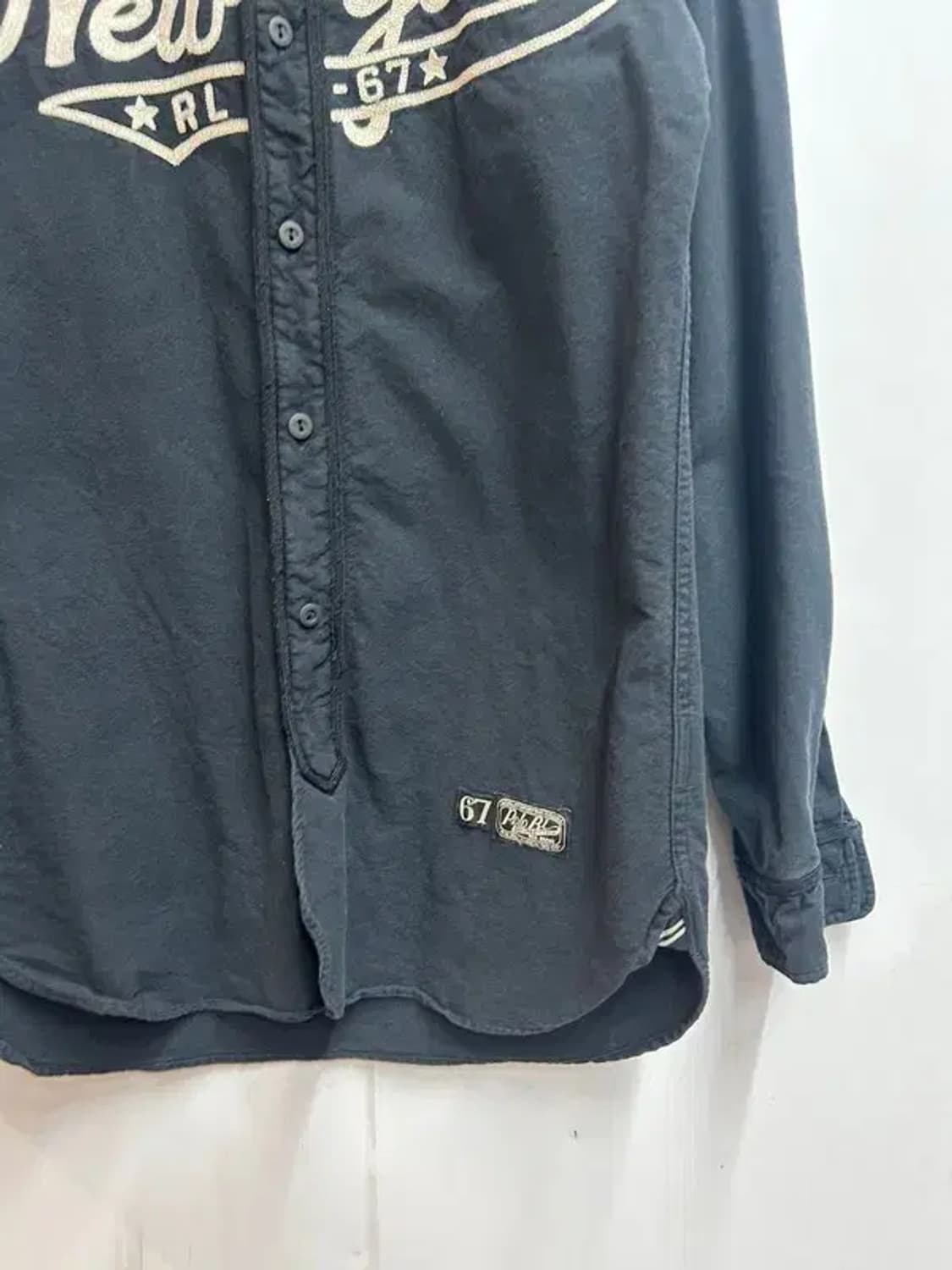 XS 폴로 랄프 로렌 뉴욕 옥스포드 스포츠 셔츠 블랙 상품이미지3