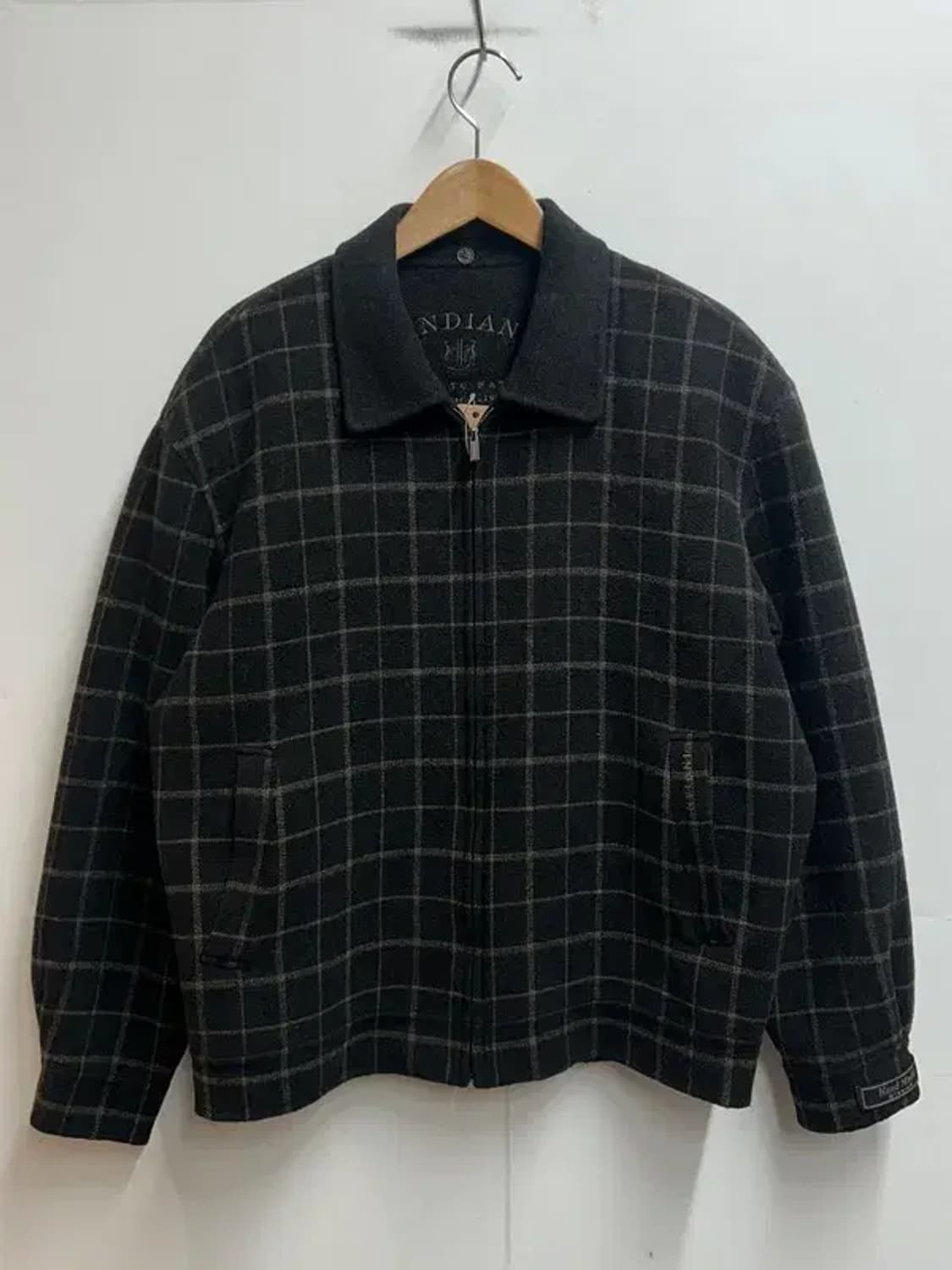 100 인디안 빈티지 체크 울 혼방 기모 코트 자켓 상품이미지2