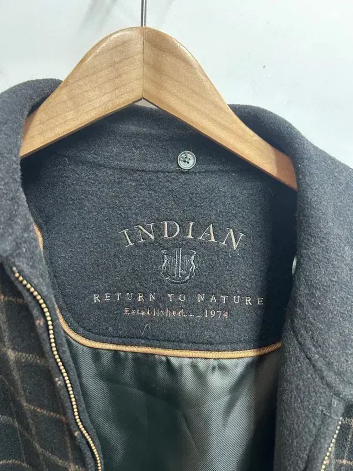 100 인디안 빈티지 체크 울 혼방 기모 코트 자켓 상품이미지6