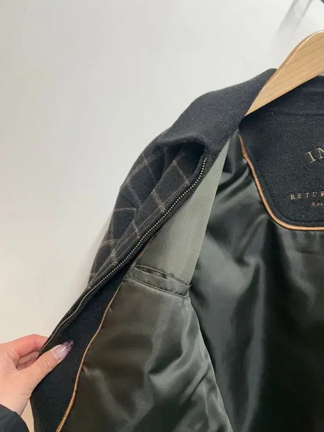 100 인디안 빈티지 체크 울 혼방 기모 코트 자켓 상품이미지7