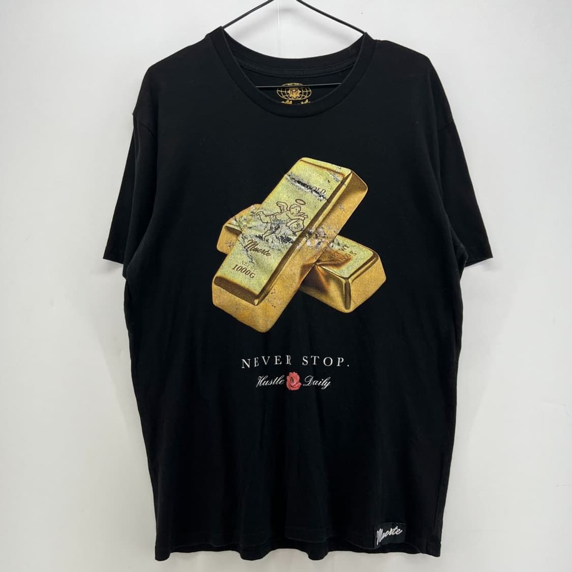 Muente 오버핏 금장 골드바 반팔티셔츠 빈티지 상품이미지1