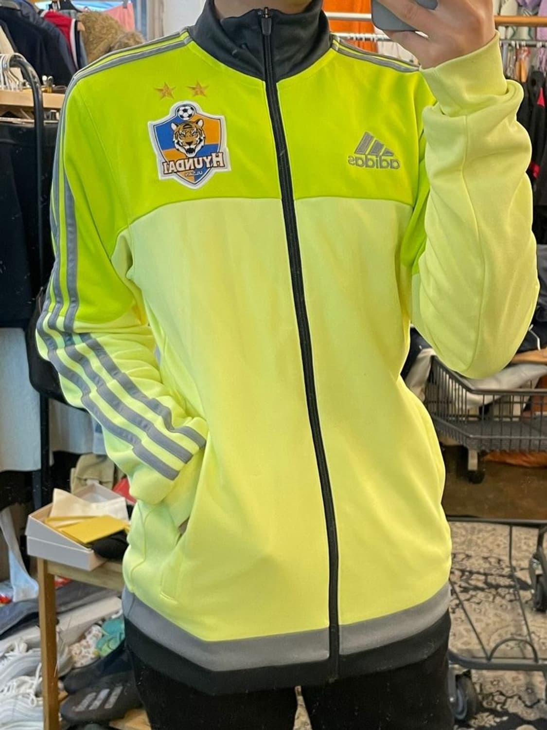 90 아디다스 15시즌 울산현대 트레이닝탑 져지 집업 상품이미지1