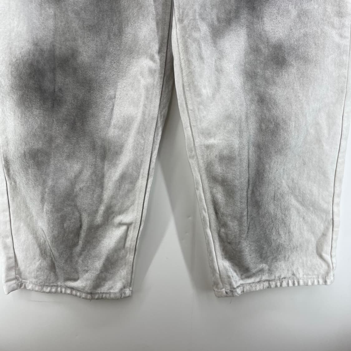 35 36인치 seeot 와이드 화이트 페인팅 팬츠 빈티지룩 y2k룩 상품이미지3