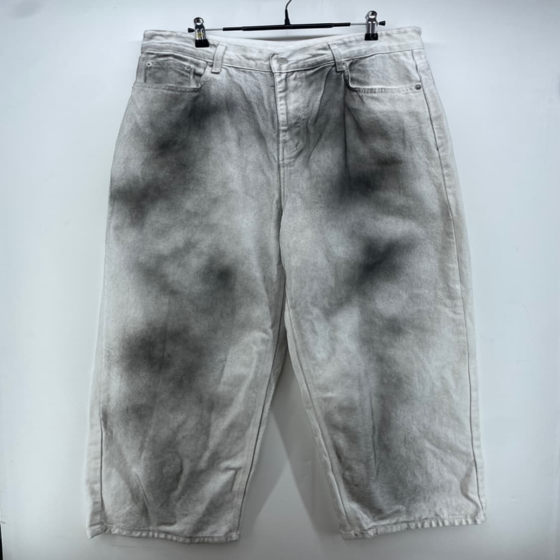 35 36인치 seeot 와이드 화이트 페인팅 팬츠 빈티지룩 y2k룩 상품이미지1