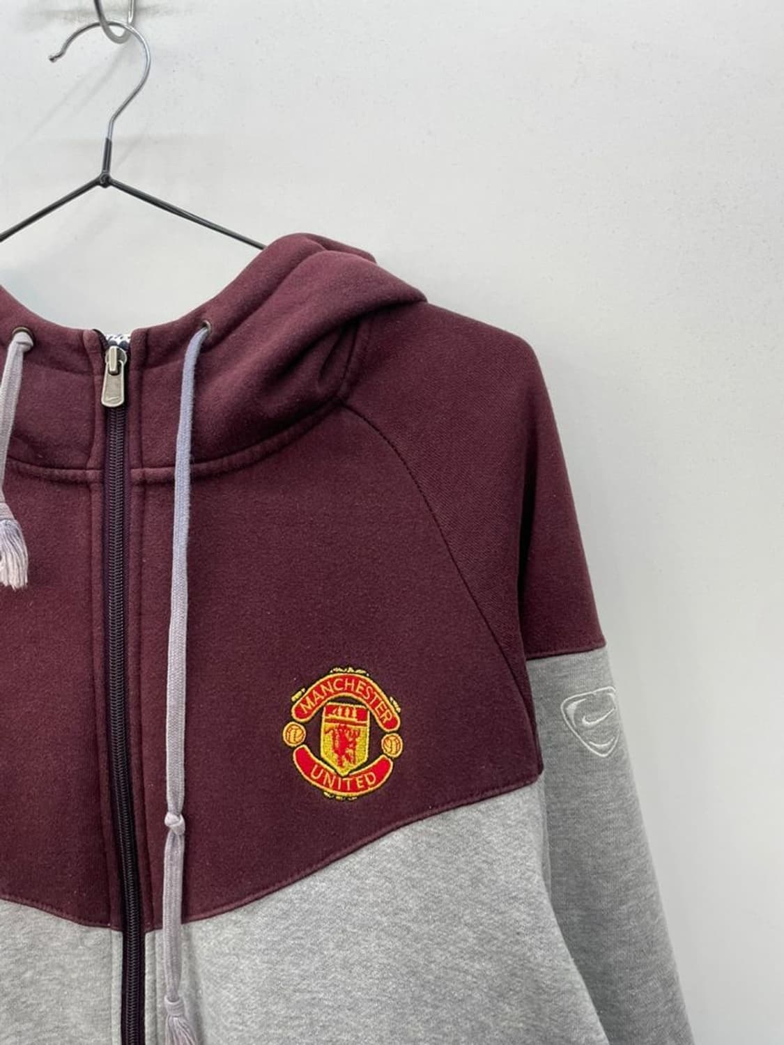 미디움 나이키 올드 투톤 버건디 맨유 집업 자켓 상품이미지5