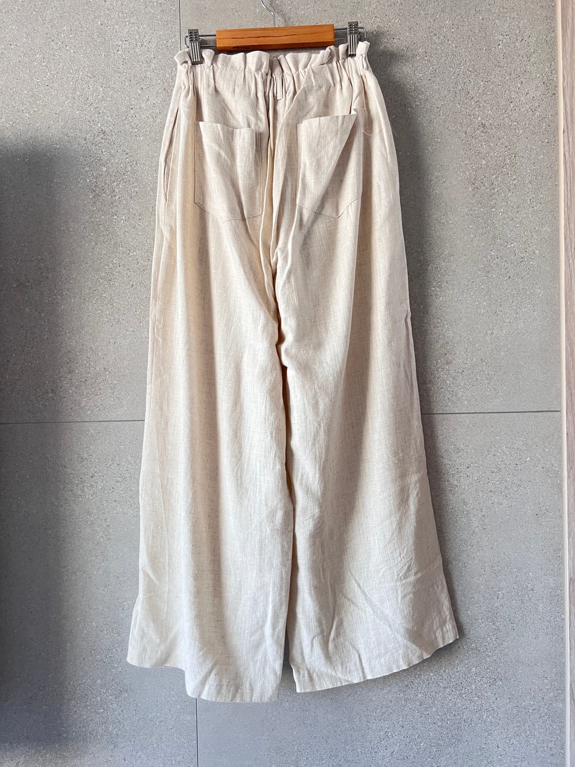 아이보리 린넨 와이드 팬츠 상품이미지2