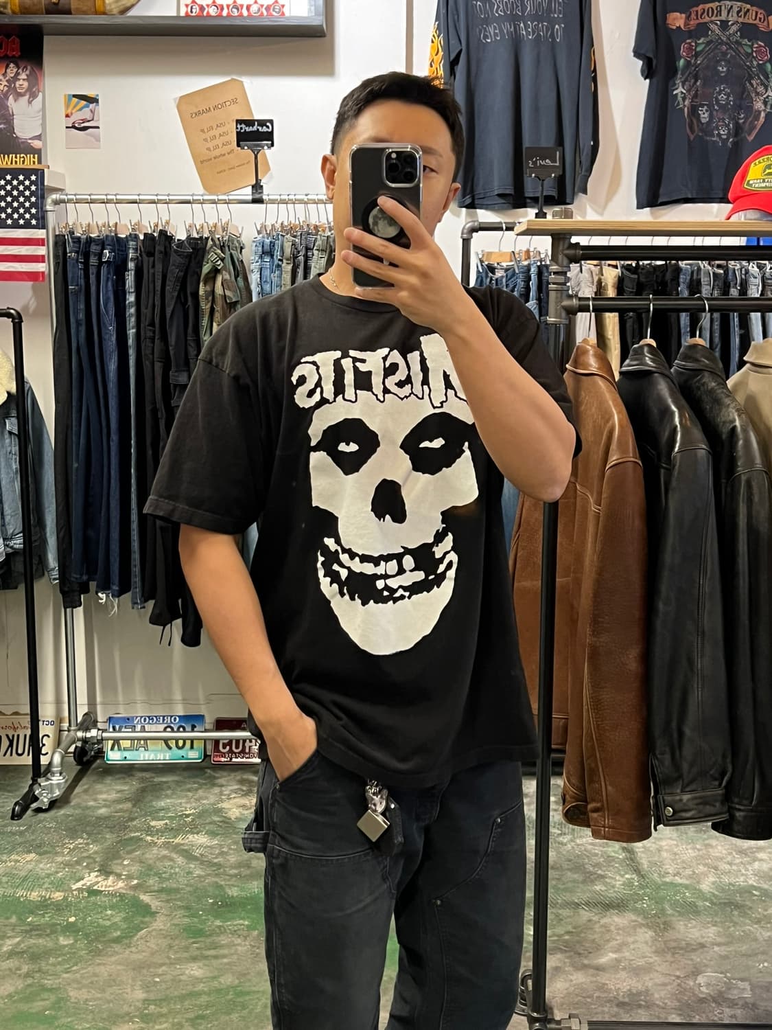 10's [XL] MISFITS 미스피츠 스컬 빈티지 밴드티 블랙 반팔 상품이미지2