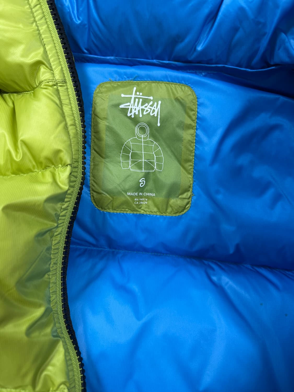 [S]스투시 마이크로 립스탑 패딩 라임 상품이미지3