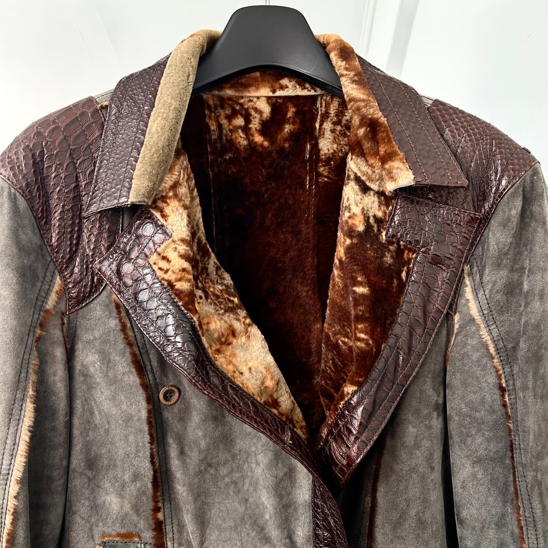 로베르토 카발리 퍼 스웨이드 더블 라이더 자켓 상품이미지7