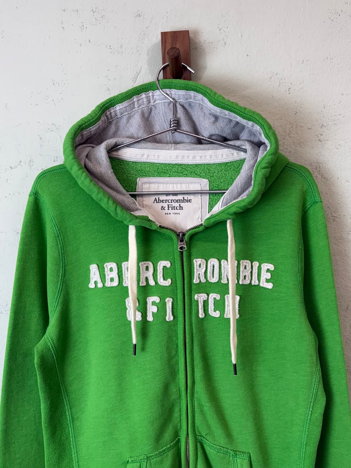 아베크롬비 로고 그린 후드집업 상품이미지4