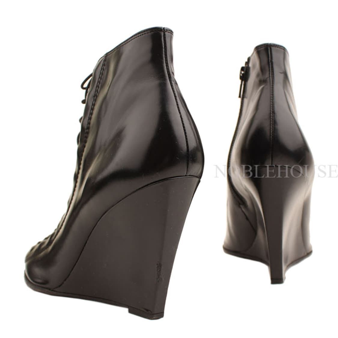 지방시 블랙 레이스업 웨지 부티슈즈 39 1/2 상품이미지4