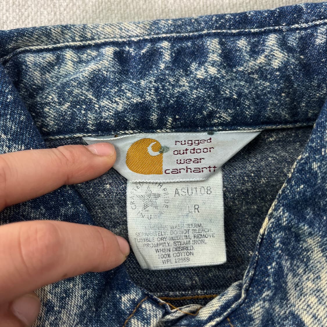 100 칼하트 애시드 데님 워싱 셔츠 자켓 상품이미지3