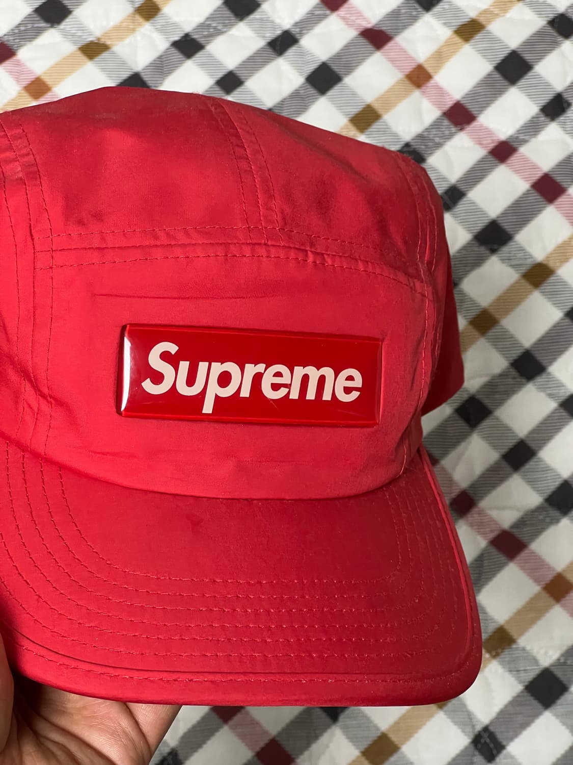 슈프림 인셋 젤 캠프캡 레드 22ss 상품이미지3