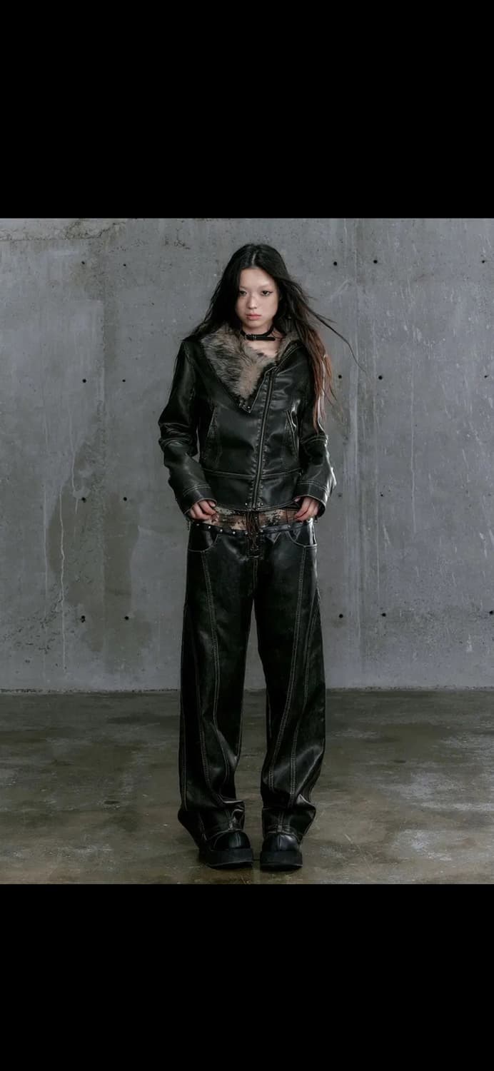 testmechanism 빈티지 퍼 래더 자켓 상품이미지2