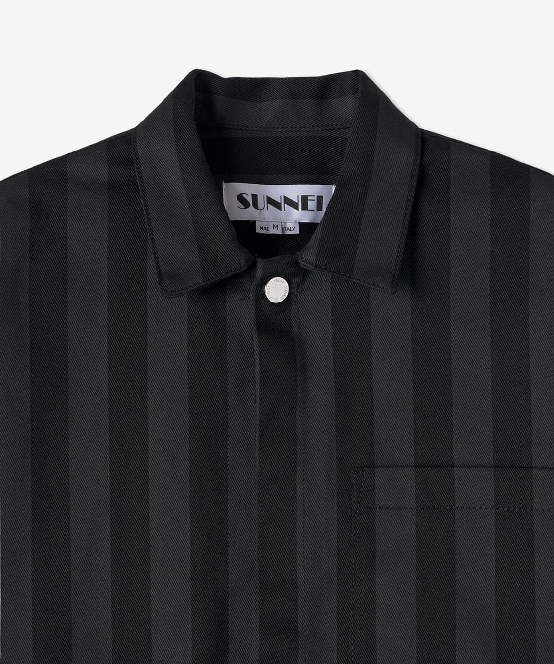 [L] SUNNEI 블랙 스트라이프 코튼 셔츠 자켓L 새상품 상품이미지4