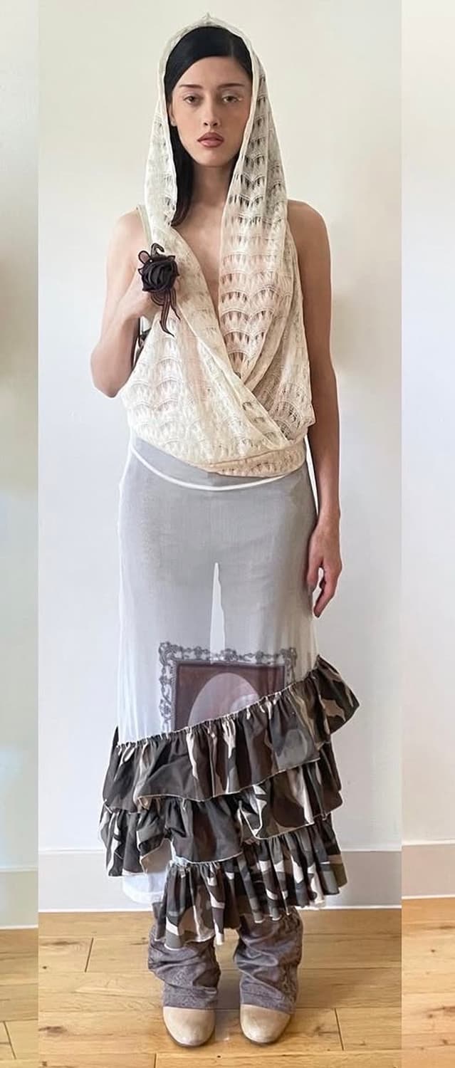 2000archives ss23 쉬폰 롱스커트 상품이미지3