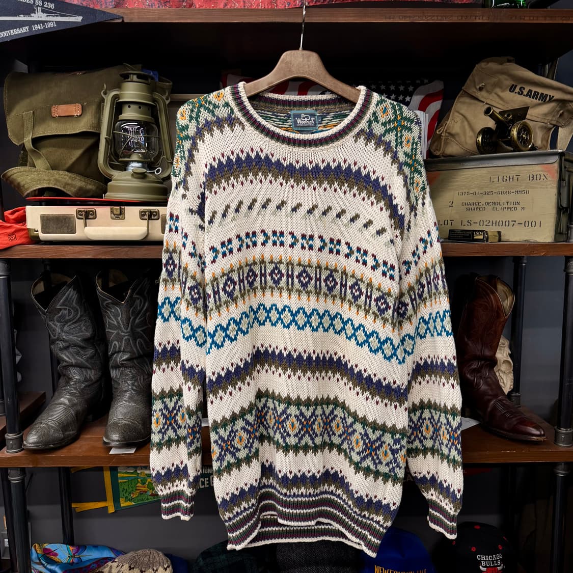 90s 울리치 네이티브 패턴 짜임 빈티지 인디언 에스닉 패턴 니트 상품이미지1