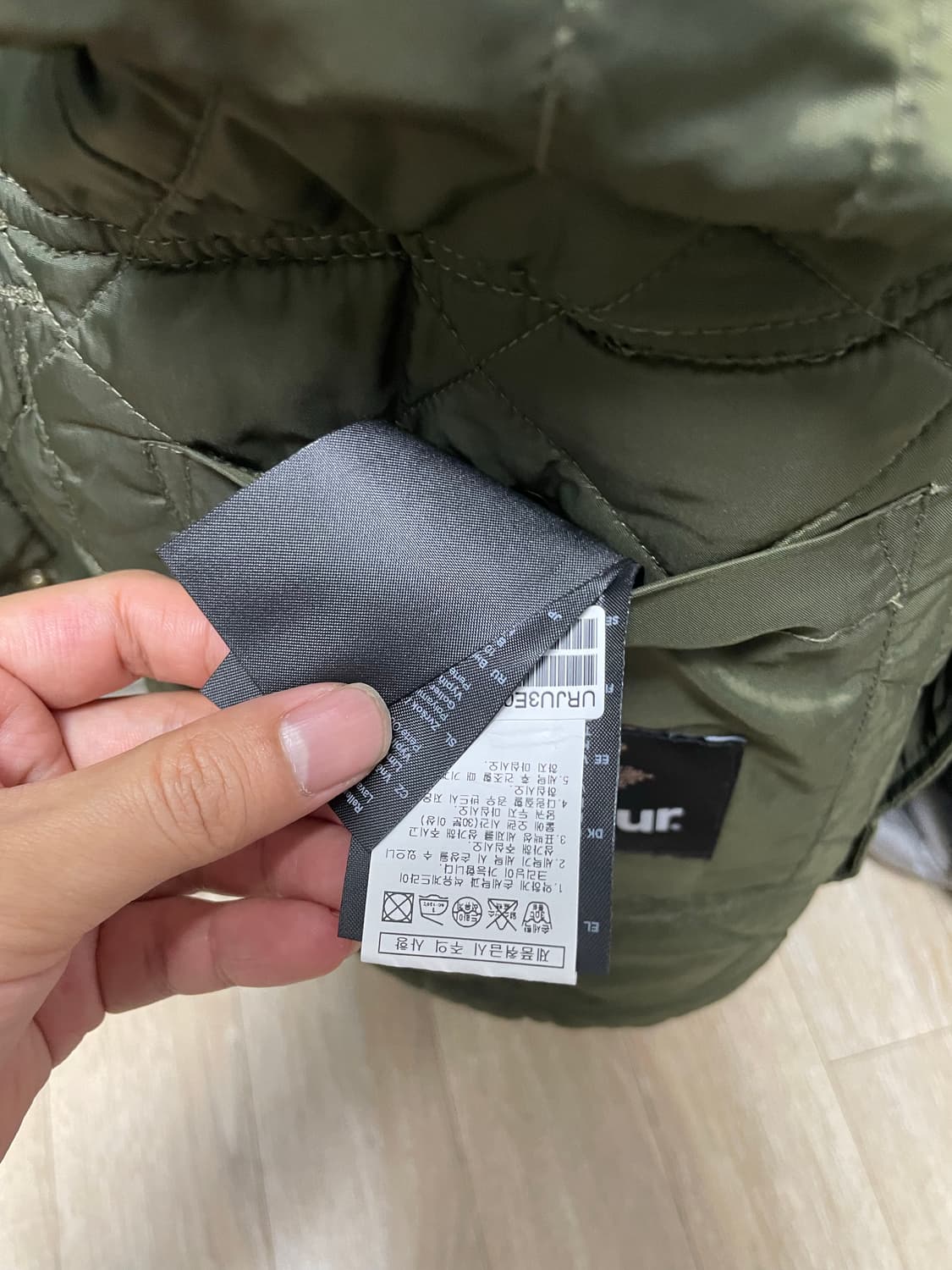 [m] 바버 애쉬비 퀄팅 올리브색상 상품이미지5