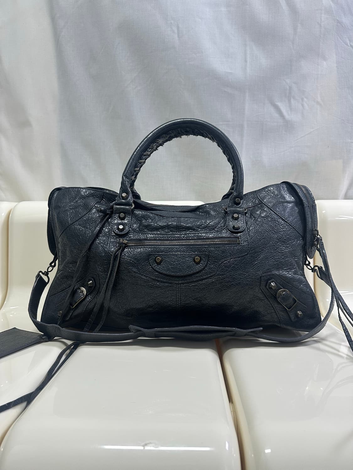 [A 정품] 발렌시아가 시티 모터백 파트타임 그레이 상품이미지1