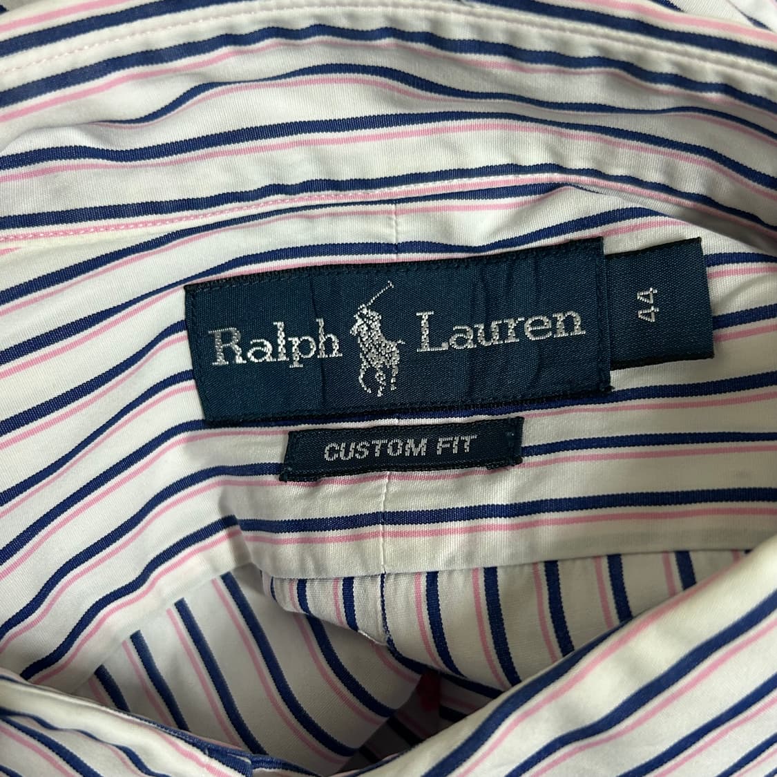 폴로 랄프로렌 스트라이프 반팔 셔츠 핑크 네이비  상품이미지7