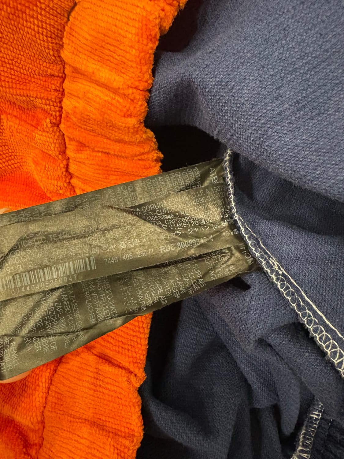 zara color block corduroy hoodie 상품이미지3