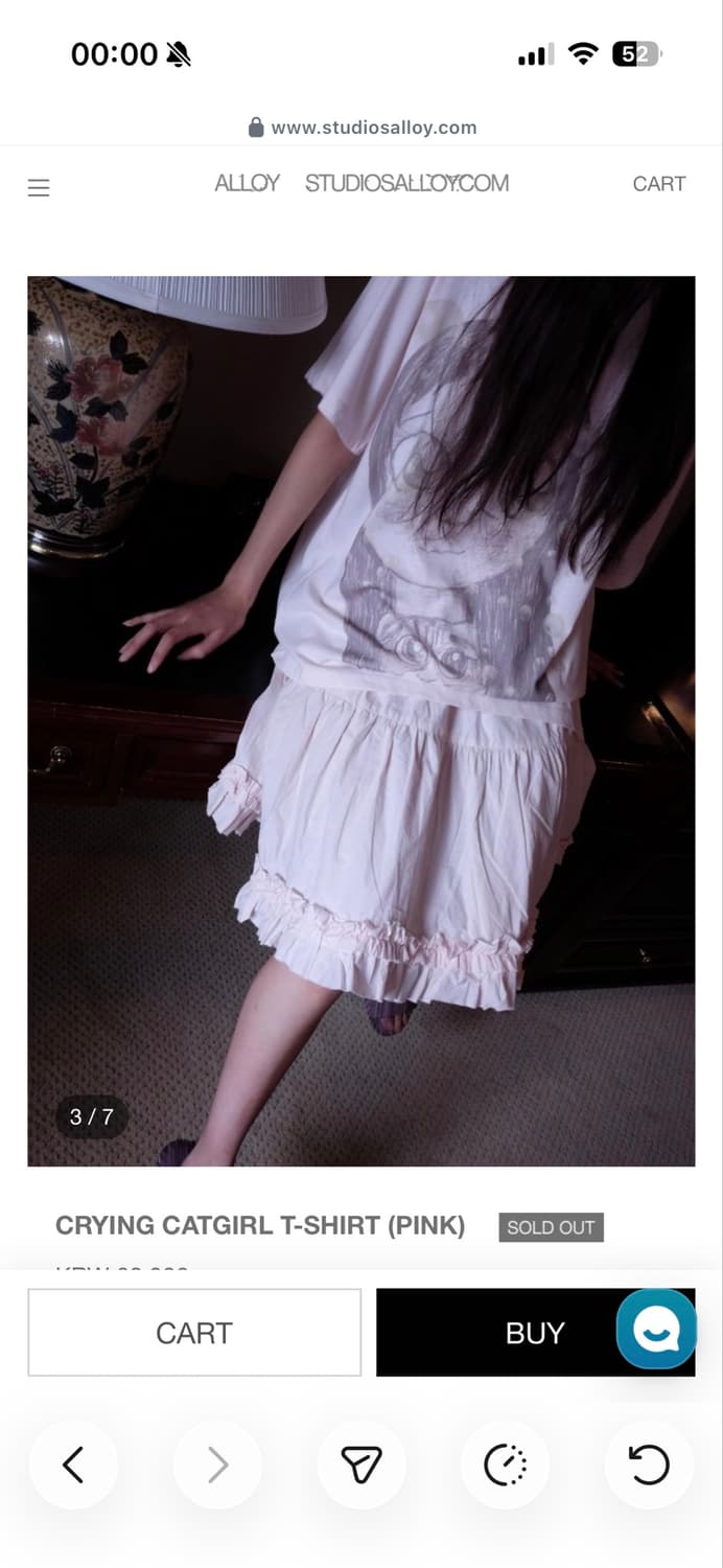 CRYING CATGIRL T-SHIRT (PINK) 상품이미지3