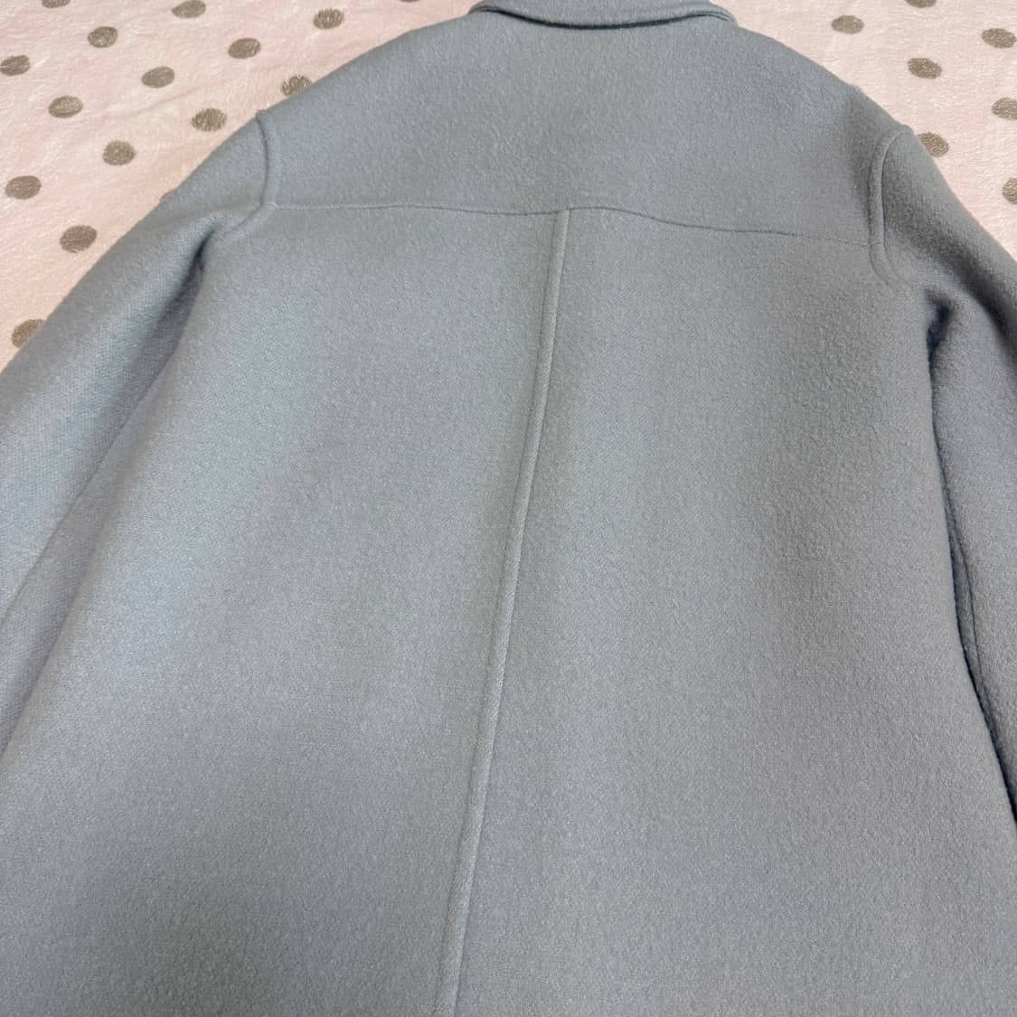 룩캐스트 울 부클 하프코트 아쿠아블루 상품이미지5