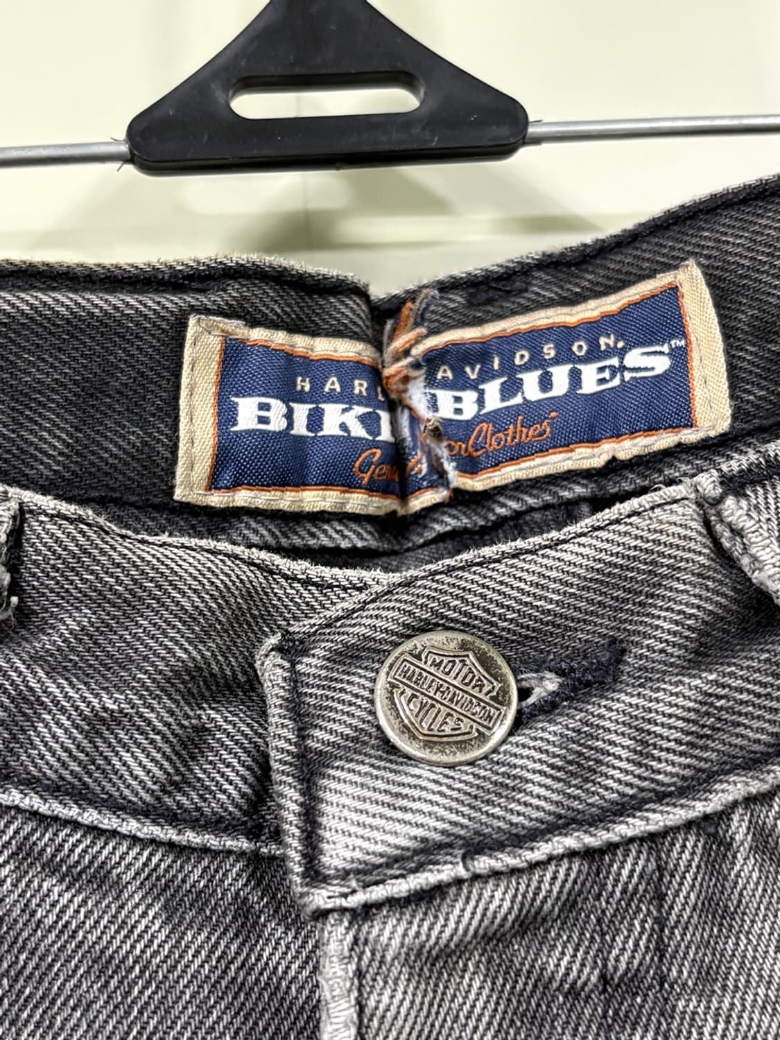 90s USA 할리데이비슨 바이커 흑청 데님 상품이미지9