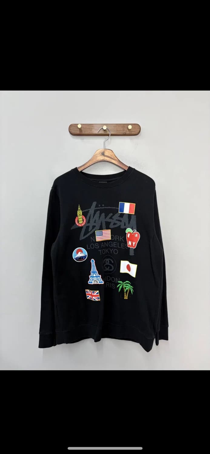 스투시 월드투어 블랙 스웻 셔츠 맨투맨 H2417 상품이미지2