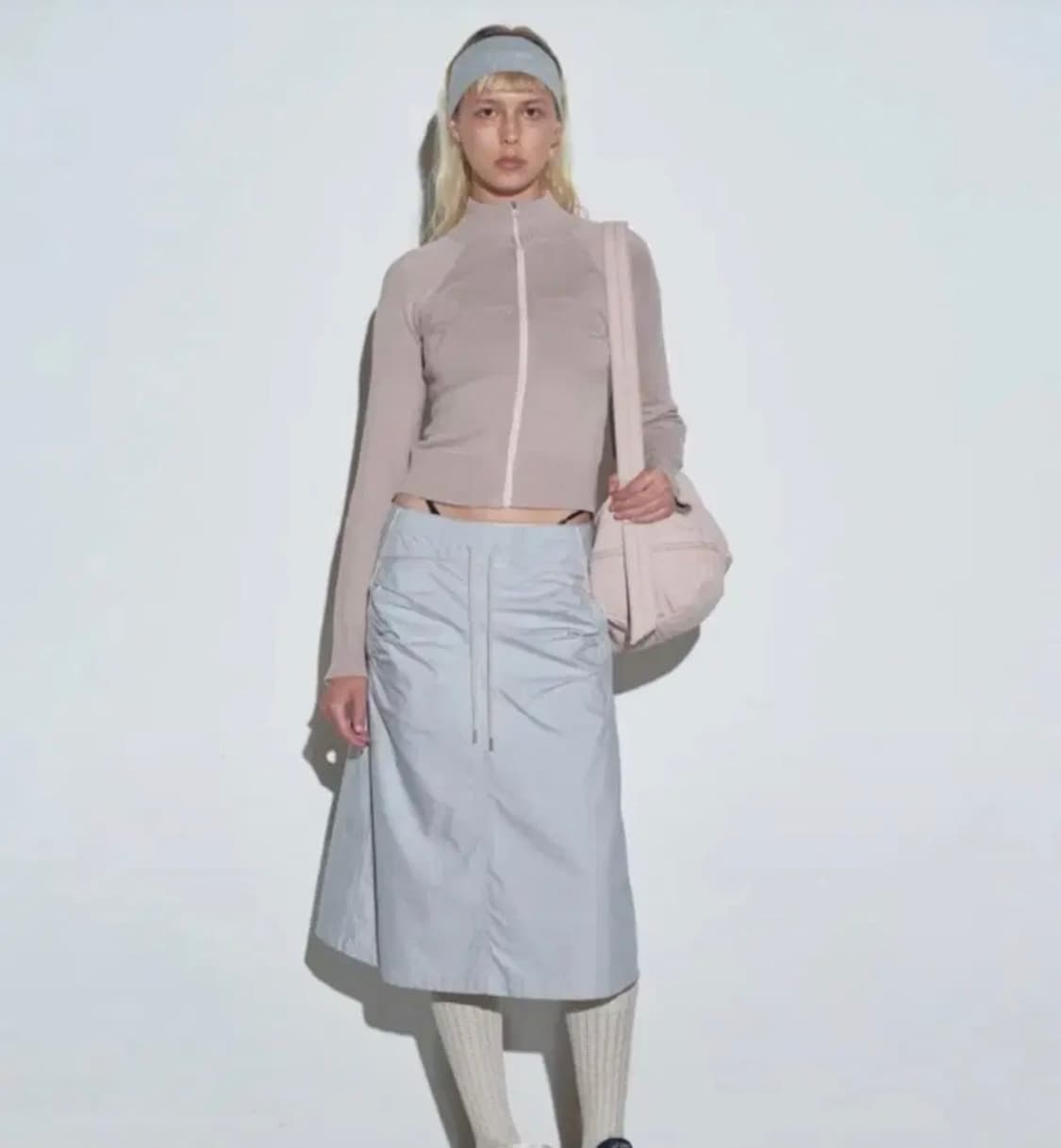 스컬프터 홀리니트집업 더스티핑크 M 상품이미지1