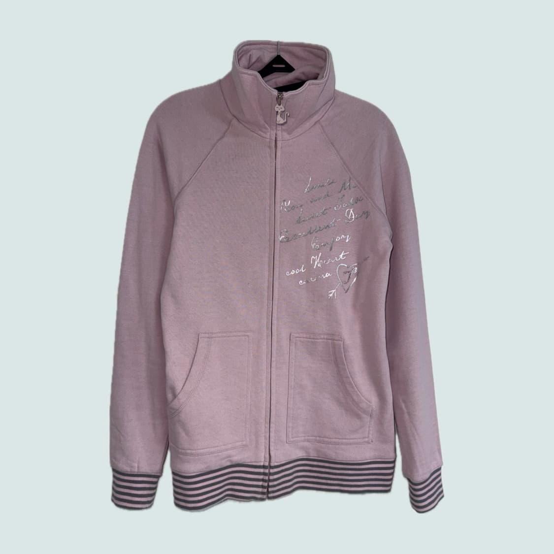 빈티지 핑크 레터링 집업 져지 히메갸루 양산형 스포티 베이비메탈클럽 상품이미지2