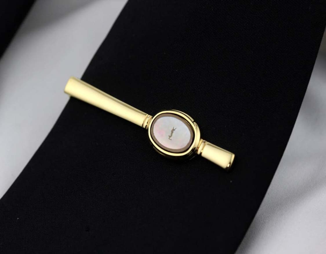 입생로랑 A등급 5.5cm 천연자개 남자 명품 넥타이핀 빈티지 상품이미지6