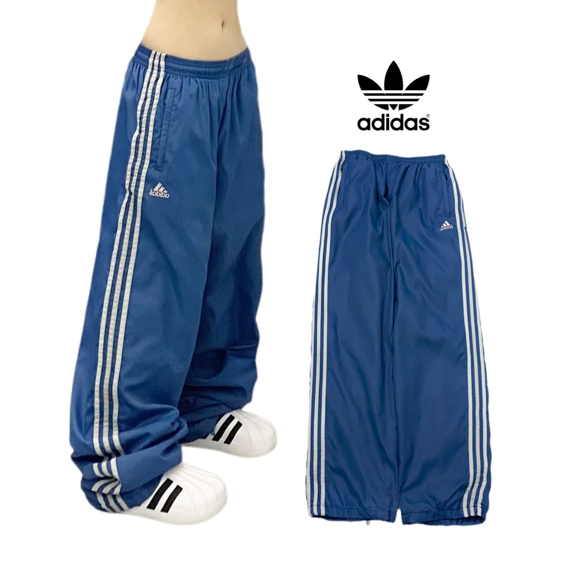 아디다스 90s 삼선 올드스쿨 와이드 바람막이 트랙팬츠 상품이미지1