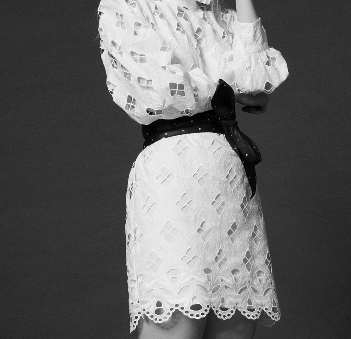 텍있는 새상품 sandro 화이트 레이스 원피스 40(55사이즈) 상품이미지1