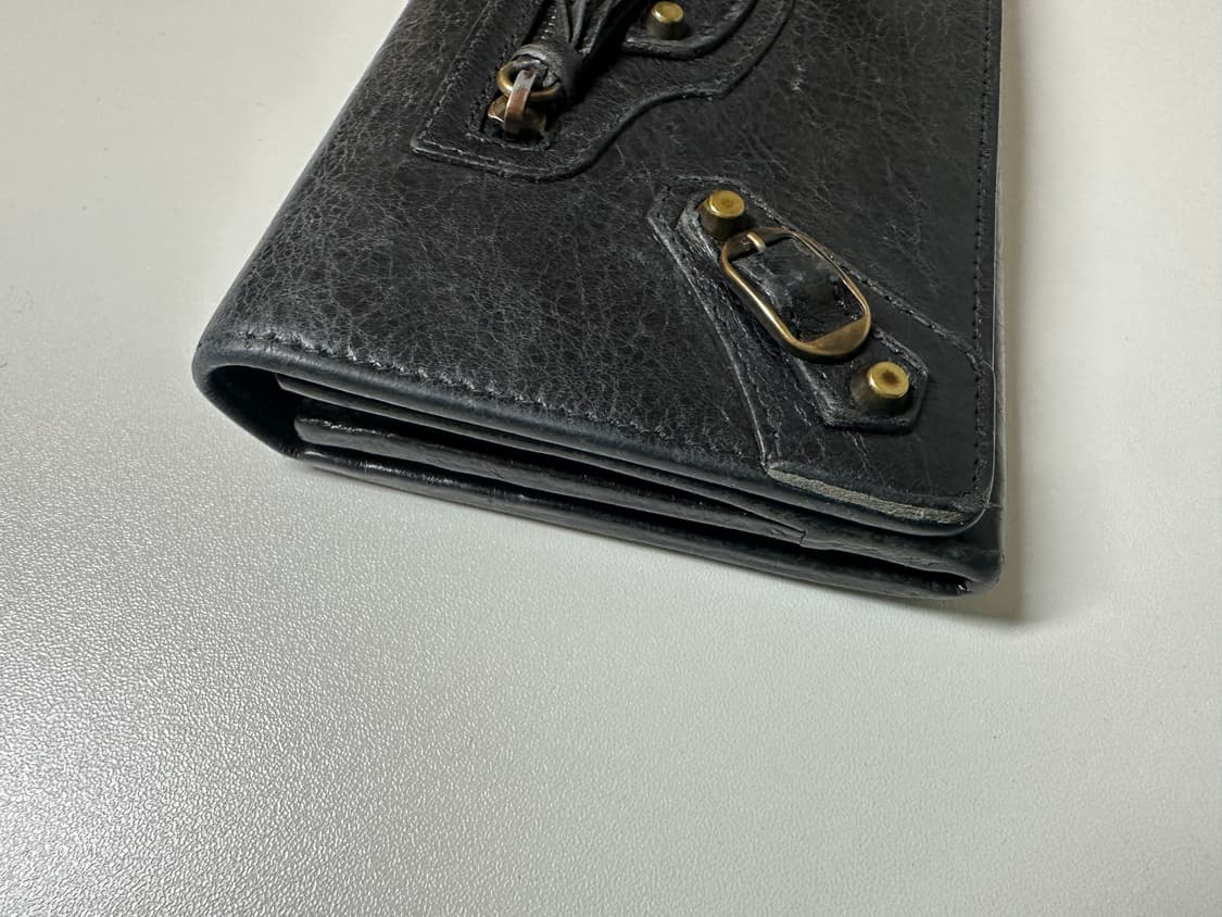 발렌시아가 모터 가죽 장지갑 블랙 상품이미지6